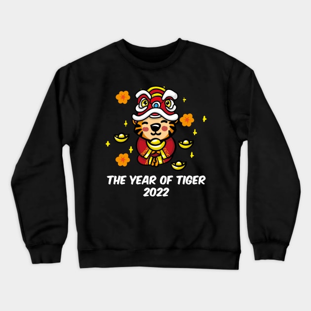 Cute Year Of The Tiger 2022 Crewneck Sweatshirt by LetsBeginDesigns